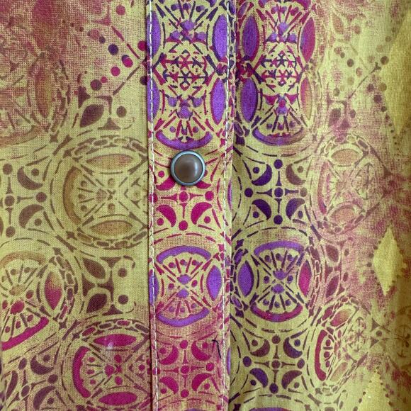 Wrangler Womens Sz Medium Formal Long Sleeve Purple Wester Blouse Shirt Top - Picture 5 of 10